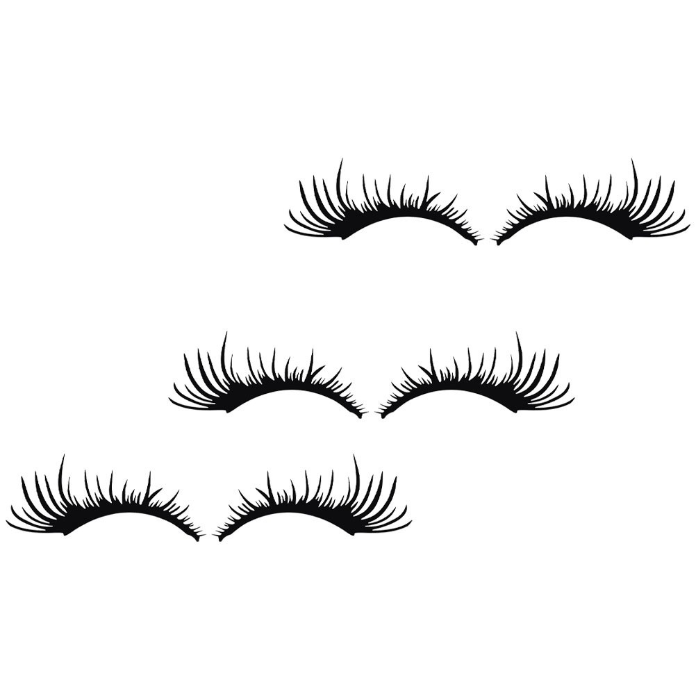 3 Pairs Car Eye Lashes for Headlights Black Eyelash Shape