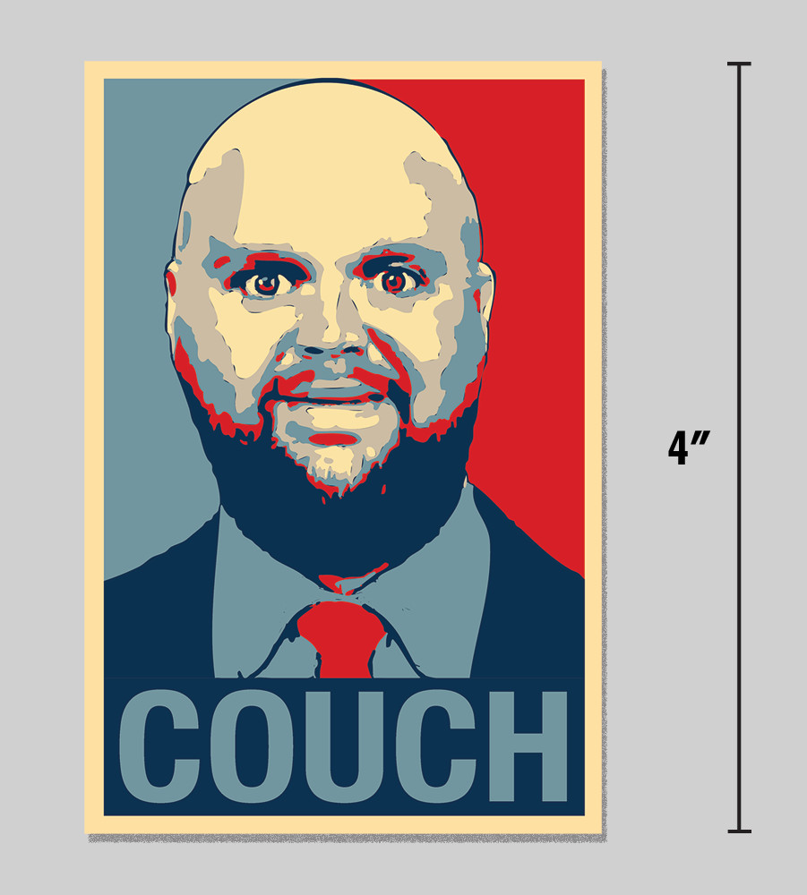 Anti-Trump Sticker JD Vance "Couch" Parody Funny 4" Vinyl Decal