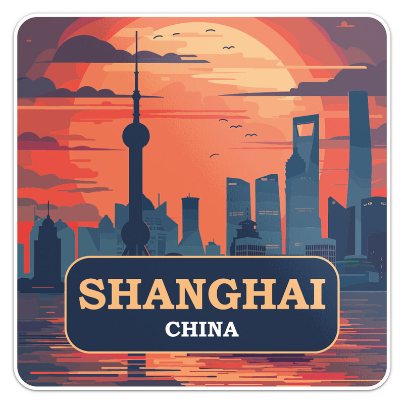 China Shanghai City Vinyl Decal Waterproof Car Bumper Sticker