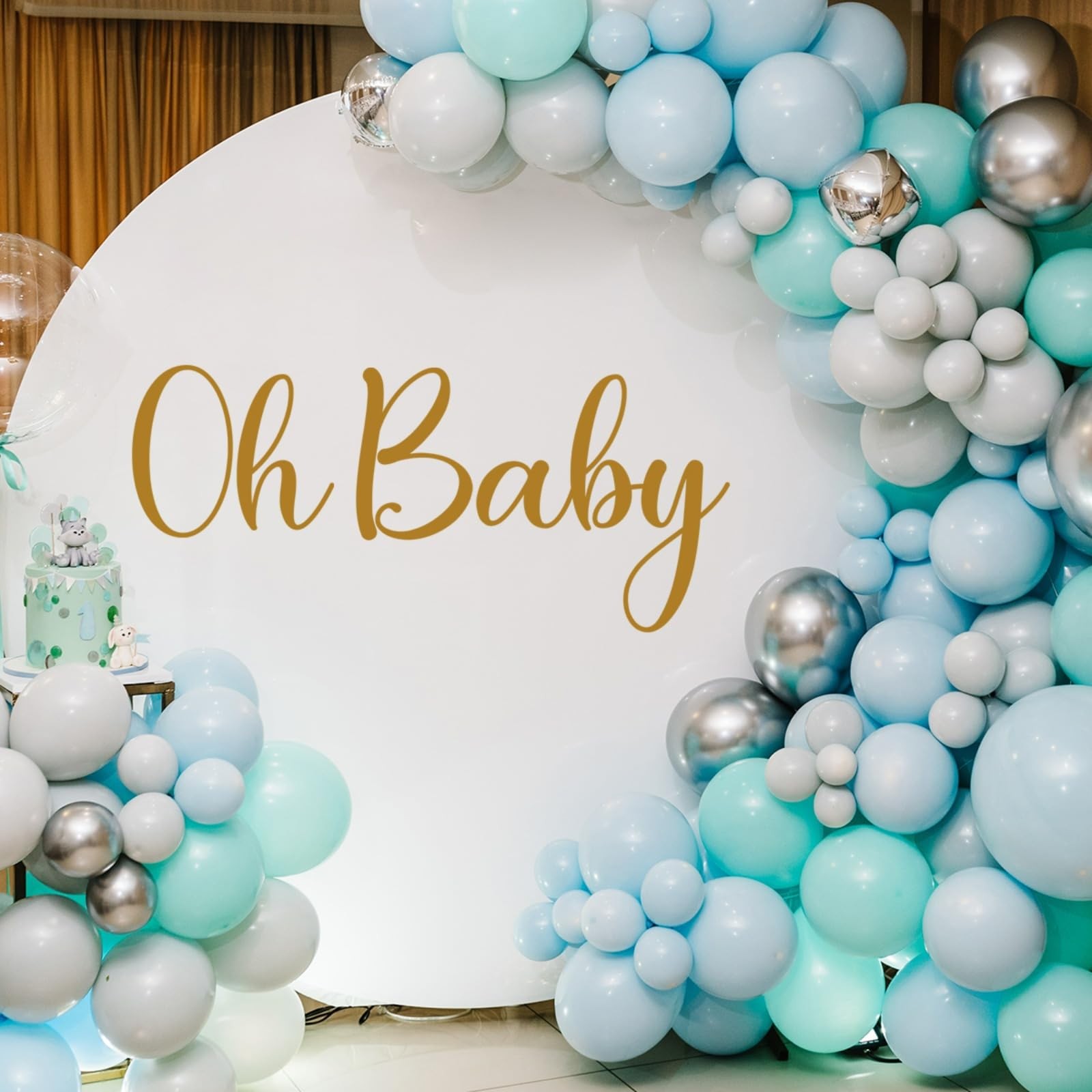 Oh Baby Decal Sign for Backdrop Boy Girl Neutral Gender Reveal Decor Large St…