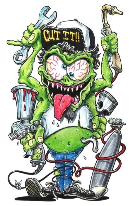 NEW LETHAL THREAT MECHANIC MONSTER MINI DECAL STICKER 2.25"x3.25" RC00208