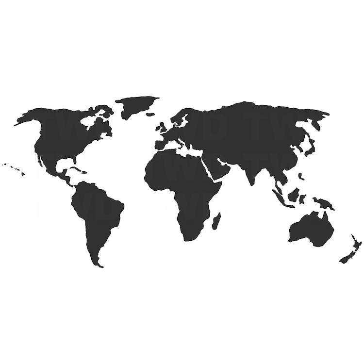 World Wall Decal, Atlas Wall Vinyl, World Map Wall Sticker, Large World Map, f37