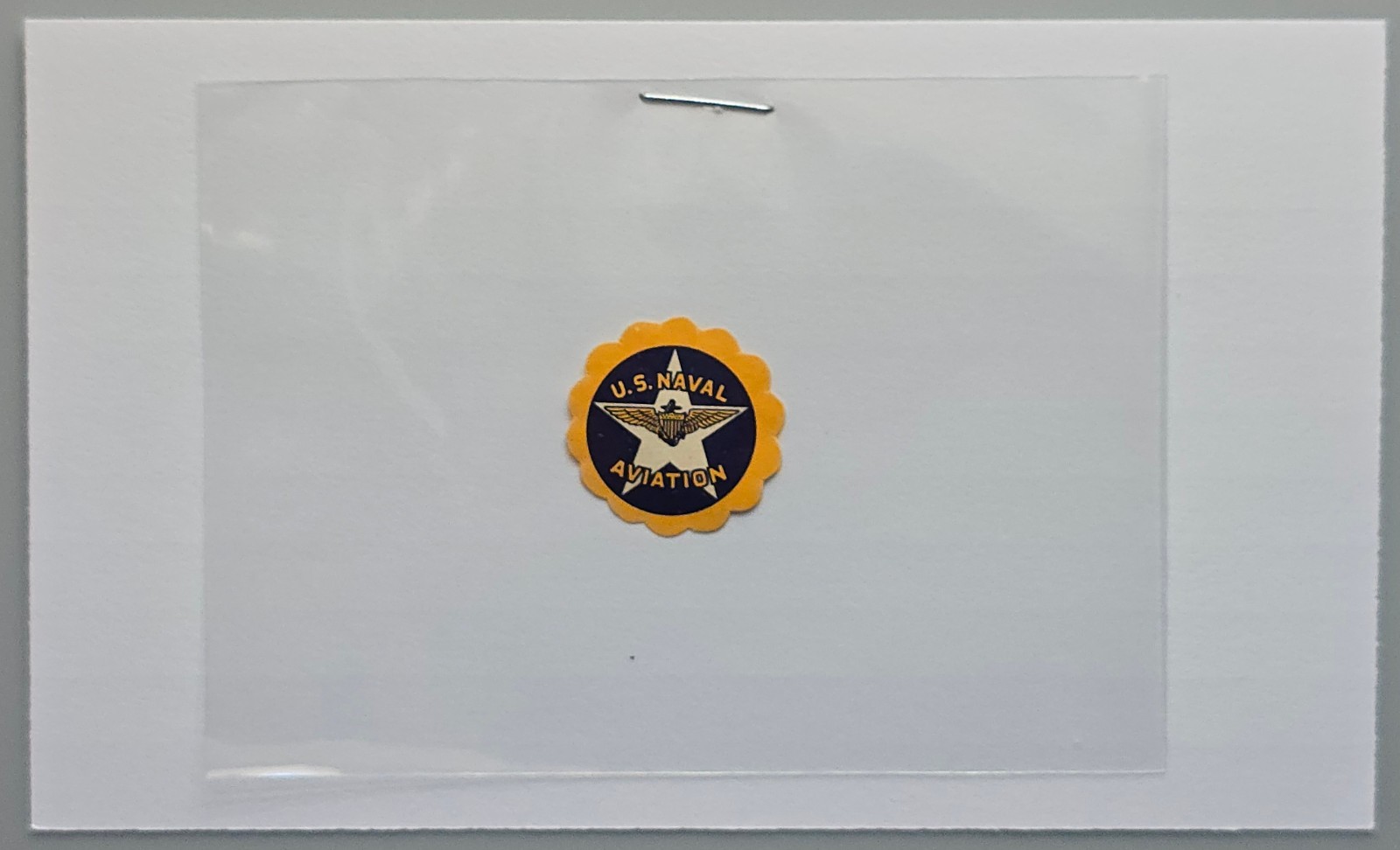 US Naval Aviation Patriotic Paper Seal Label Blue Gold Star Wings Vintage