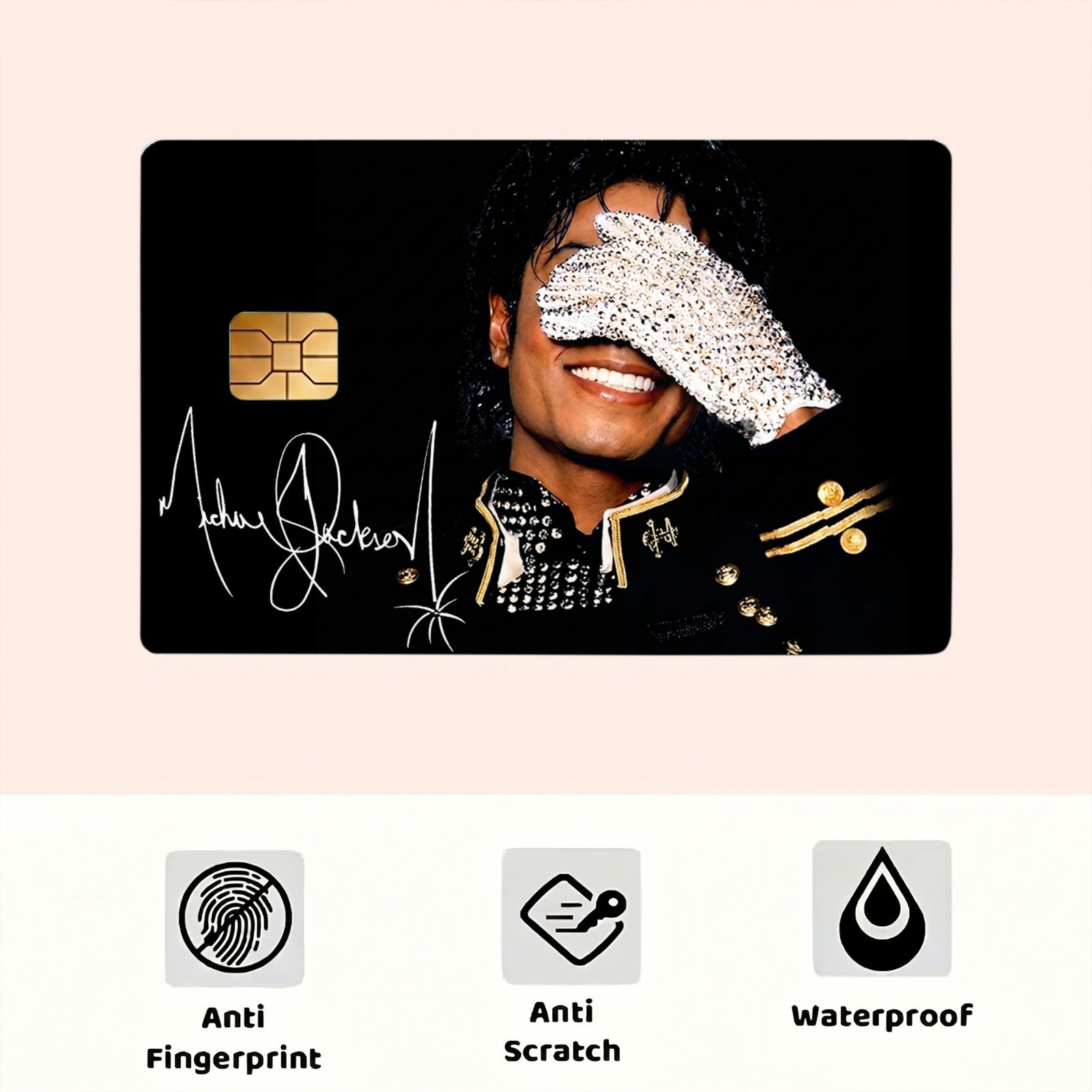 Michael Jackson Glitter Credit Card Skin King of Pop Tribute Vinyl Matte Sticker