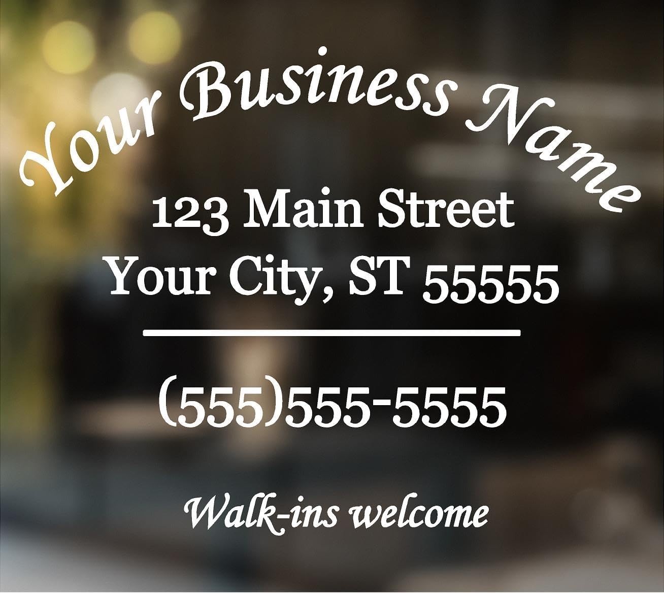 Commercial Business Store Address Custom Glass Door Window Decal Sticker Sign