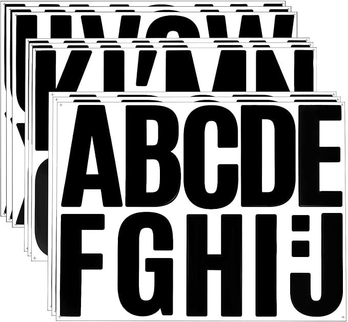 Large Vinyl Alphabet Stickers, 4 Inch Self-Adhesive Poster Letter Stickers for M