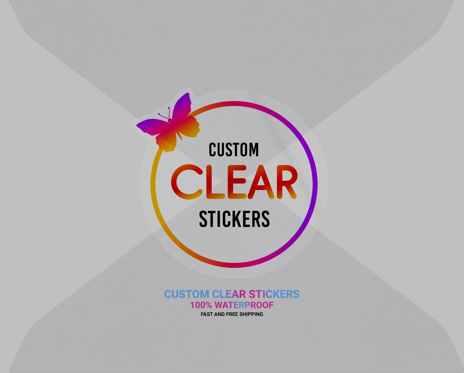 100 Custom Clear Labels Waterproof Clear Sticker Logo transparent Stickers Decal