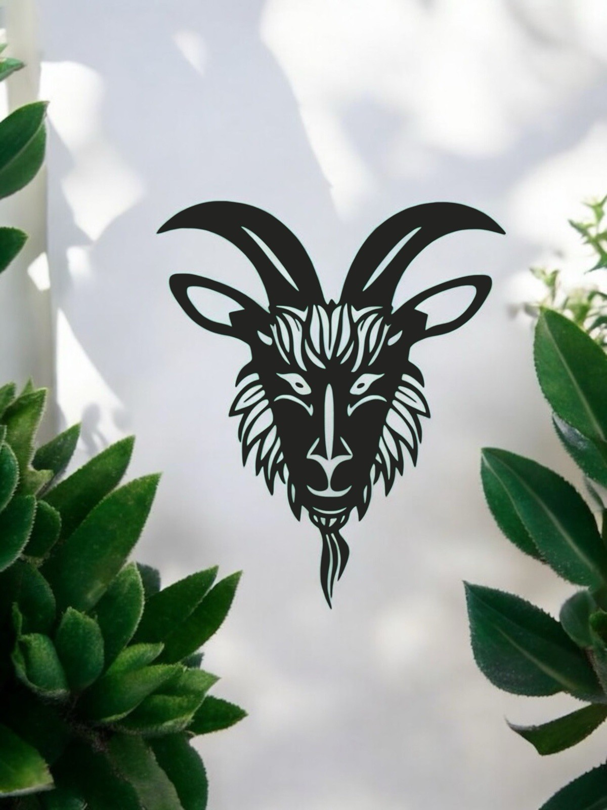 GOAT HEAD HORNS VINYL DECAL FOR Truck SUV Bumper Laptop Home Decor small