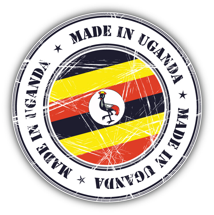 Made In Uganda Grunge Flag Stamp Car Bumper Sticker Decal