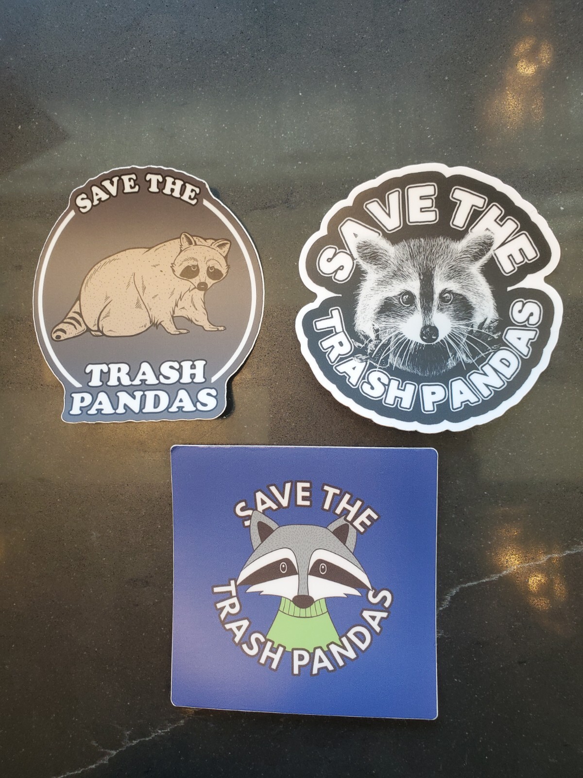 Trash Panda Stickers 🐼 🦝 VARIETY PACK (3) **WORLDWIDE 🌐 SHIPPING**