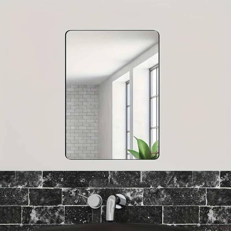 Removable Rectangle Mirror Tile Peel And Stick Living Room Dorm Hanging Decor
