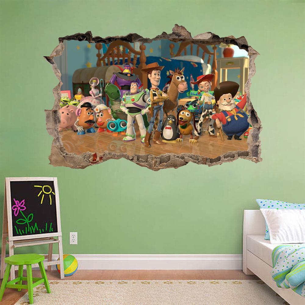Toy Story Woody Buzz Lightyear Smashed Wall Decal Wall Sticker Art Mural H989