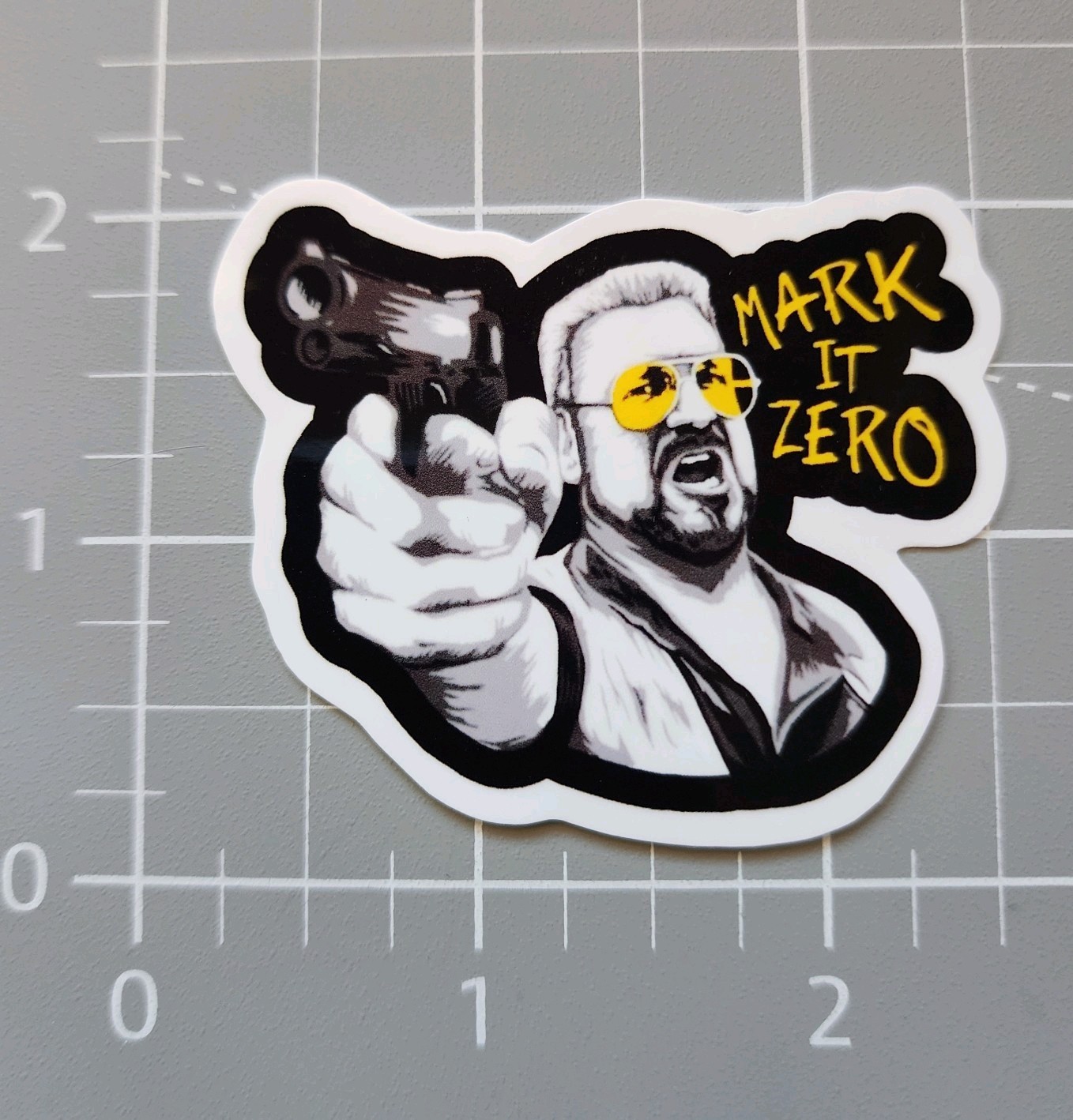 Big Lebowski ~ 2" Vinyl Sticker ~ Walter ~ Mark It Zero! ~ Over the line!