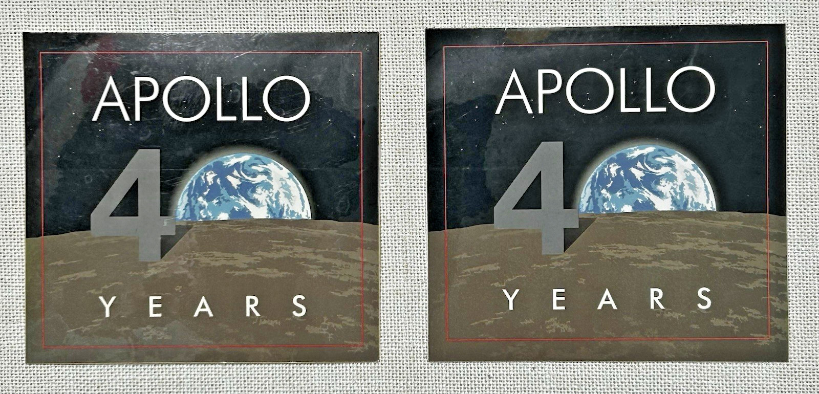 2 NASA Apollo 40 Years Collectible Stickers 4" x 3 3/4"