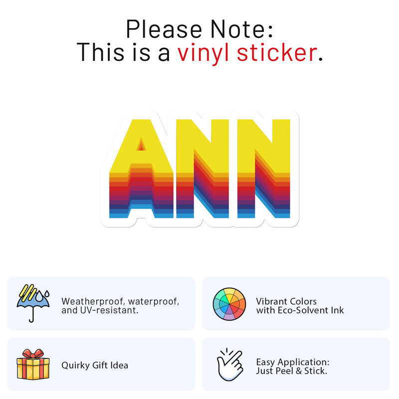 Rainbow Ann Name – Car Bumper Sticker Vinyl Art Decal