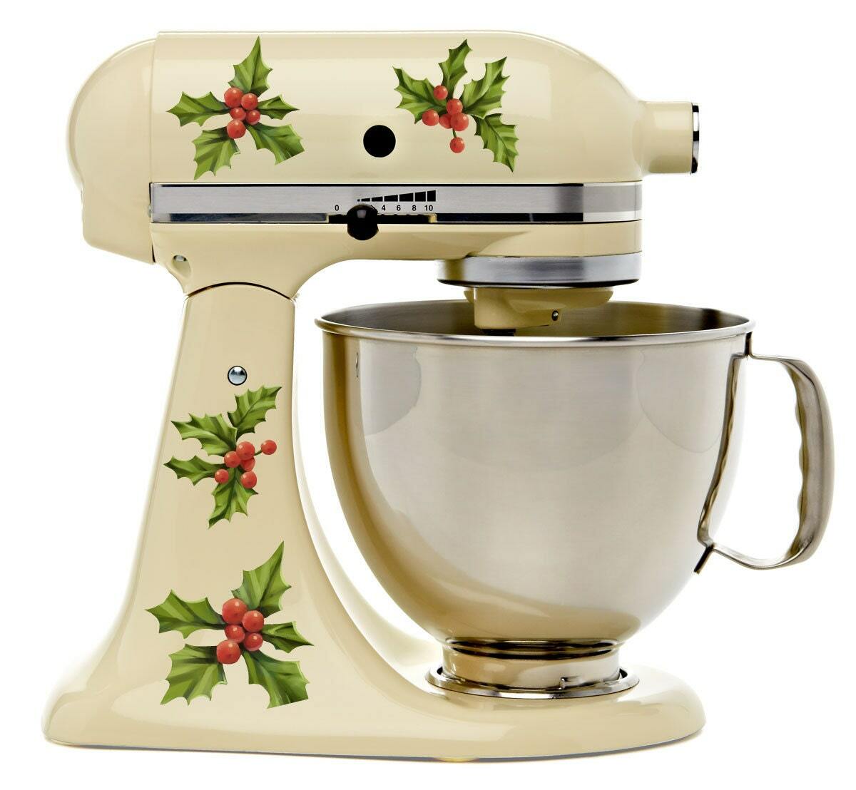 Holly Berries Christmas Holiday Kitchenaid Decal Kit Mixer Machine Art Wrap