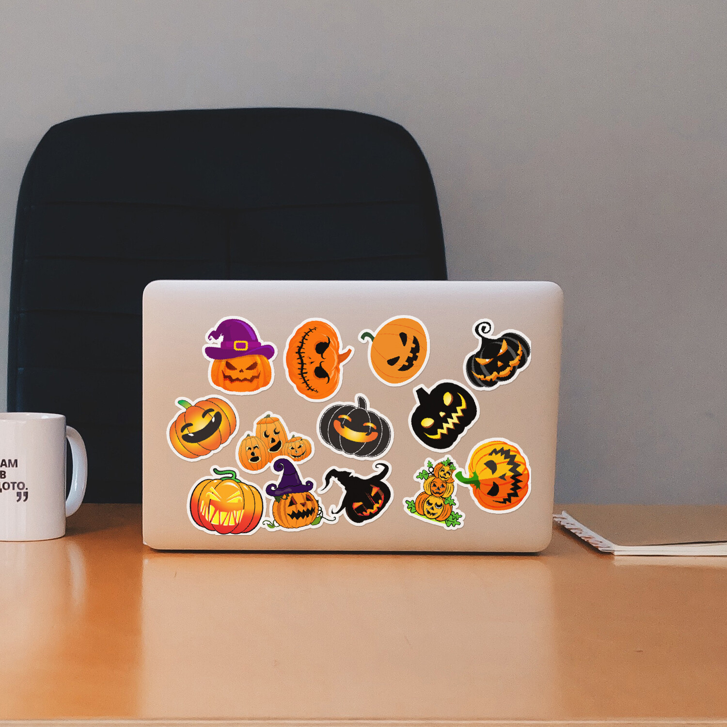 50 Pcs Stickers Halloween Pumpkin Laptop Luggage Skateboard Car Graffiti Vinyl