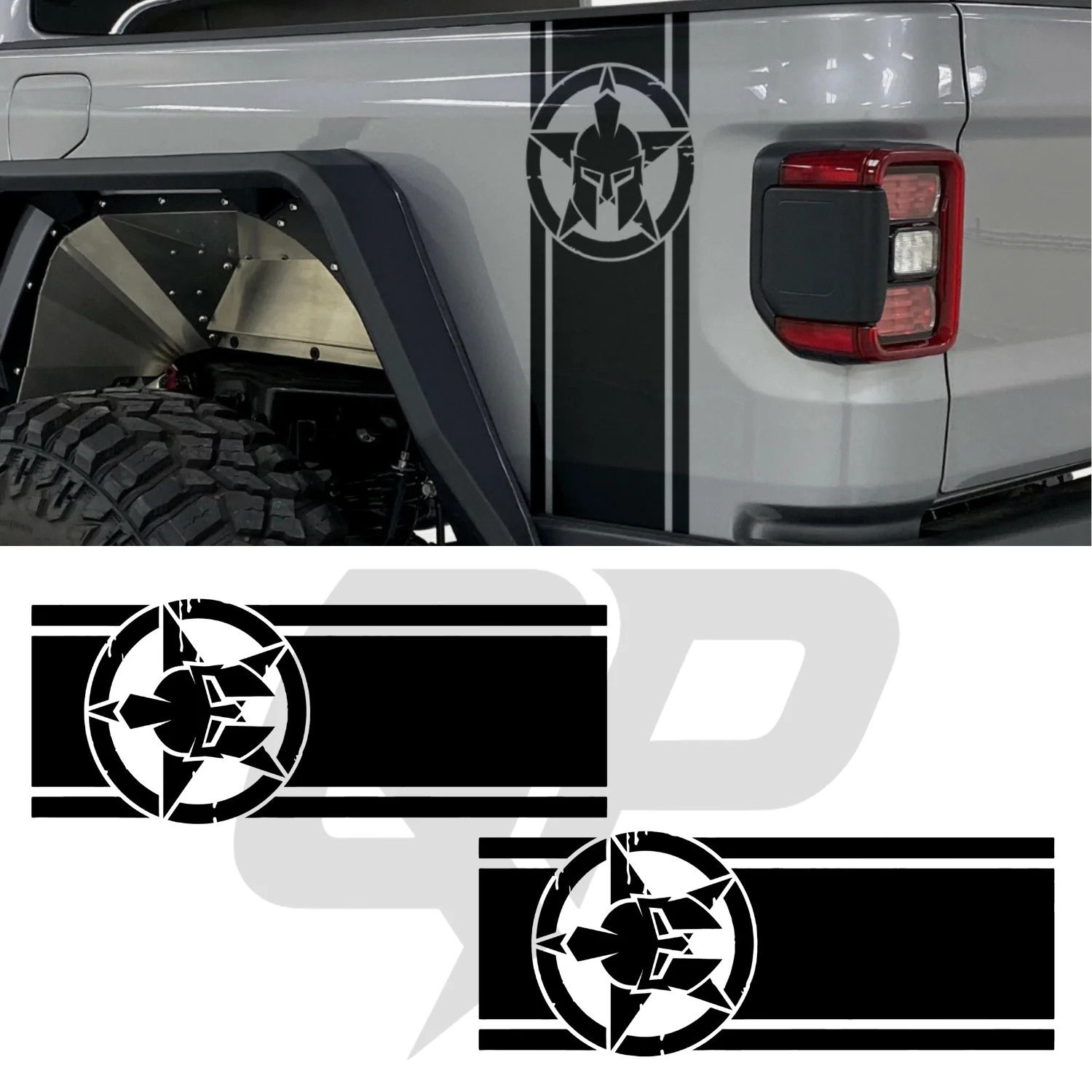 Aftermarket Sparta Stripe Vinyl Stickers Decal Graphics Fits Jeep Gladiator JT