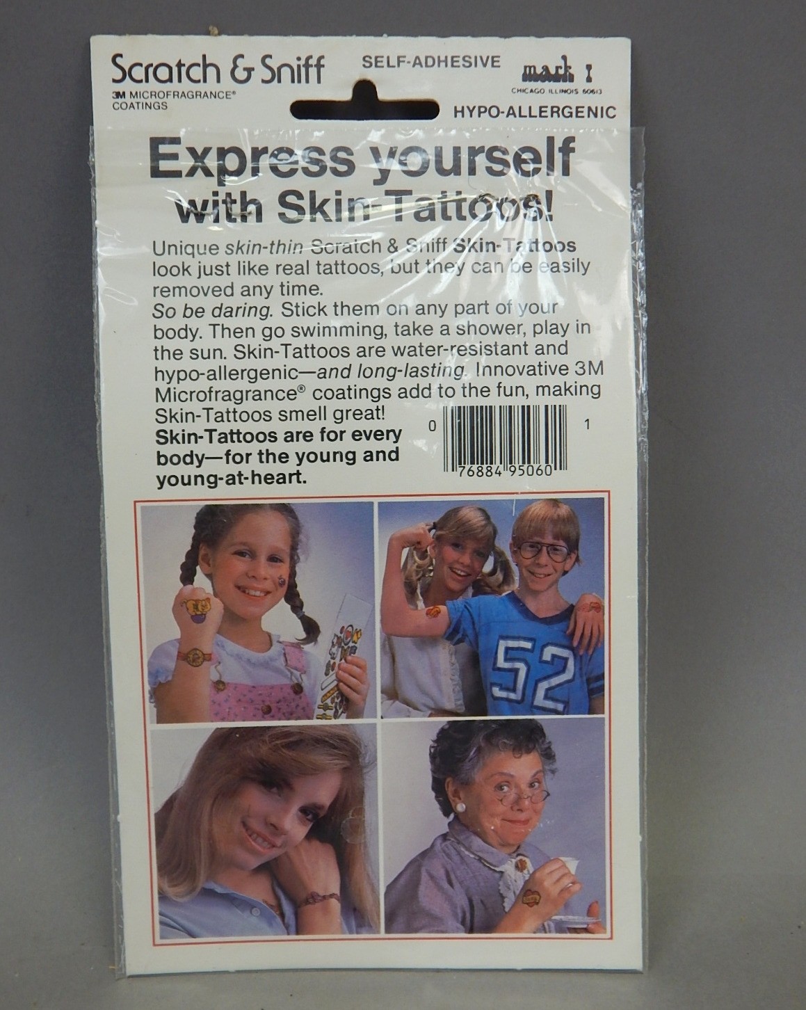 8 Packs NEW 1984 Vintage Mark Morgan Skin Tattoos Scratch Sniff Stickers animals