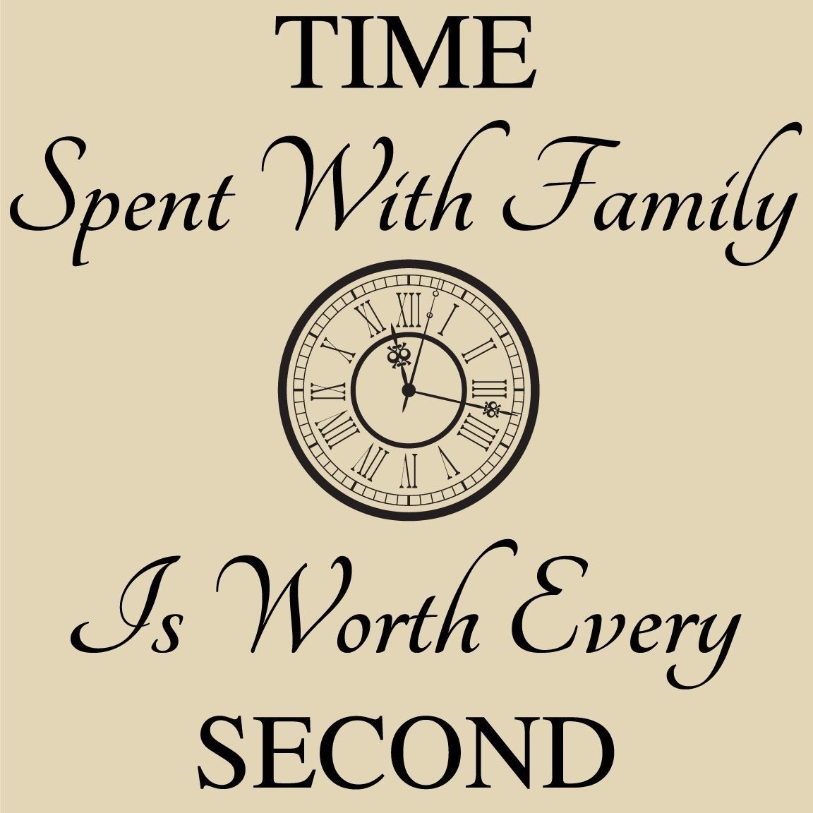 TIME SPENT WITH FAMILY Wall Art Decal Quote Words Lettering Decor Sticker Design