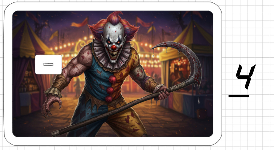 Killer Clown Credit Debit ATM Card Skin Sticker Circus Demon Evil Ghost Knife US