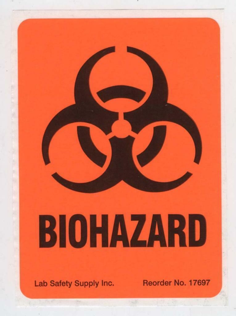 5 Biohazard 4×3 Stickers+Infectious Waste Biohazard Plastic Bags Lab Safety Lot