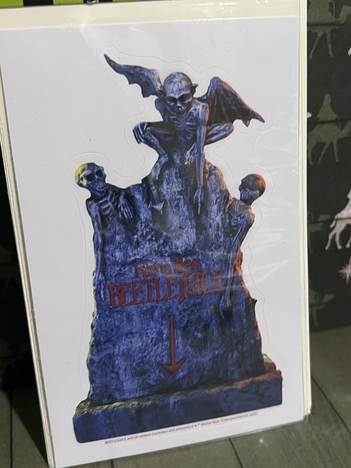 Beetlejuice Vinyl Decal Removable Laptop Locker 5" Tombstone Grave Warner Bros