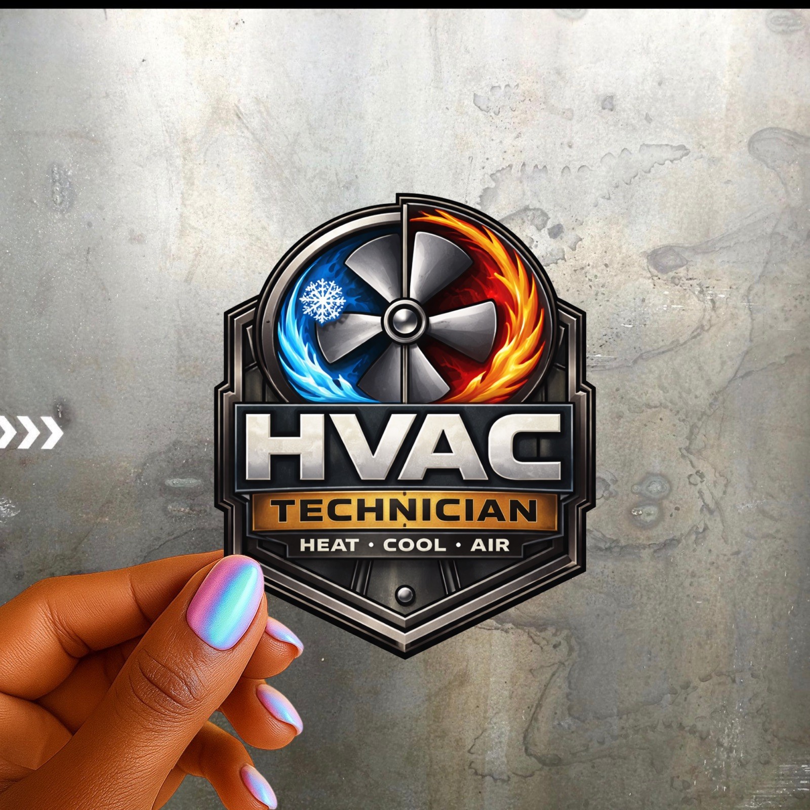 HVAC Technician Sticker UV DTF 3 Inch Heating Cooling Air Trade Decal