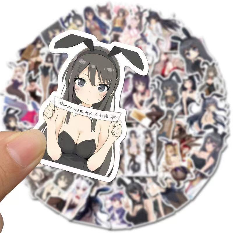 50PCS Anime Hentai Stickers Bomb Sexy Waifu Decals Vinyl Girls Laptop Skateboard