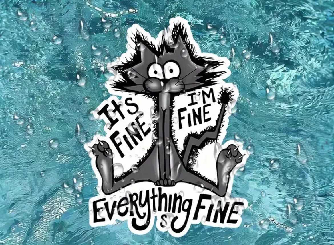 I'm Fine, Everything's Fine" Sticker Decal, Suitable for any smooth surface