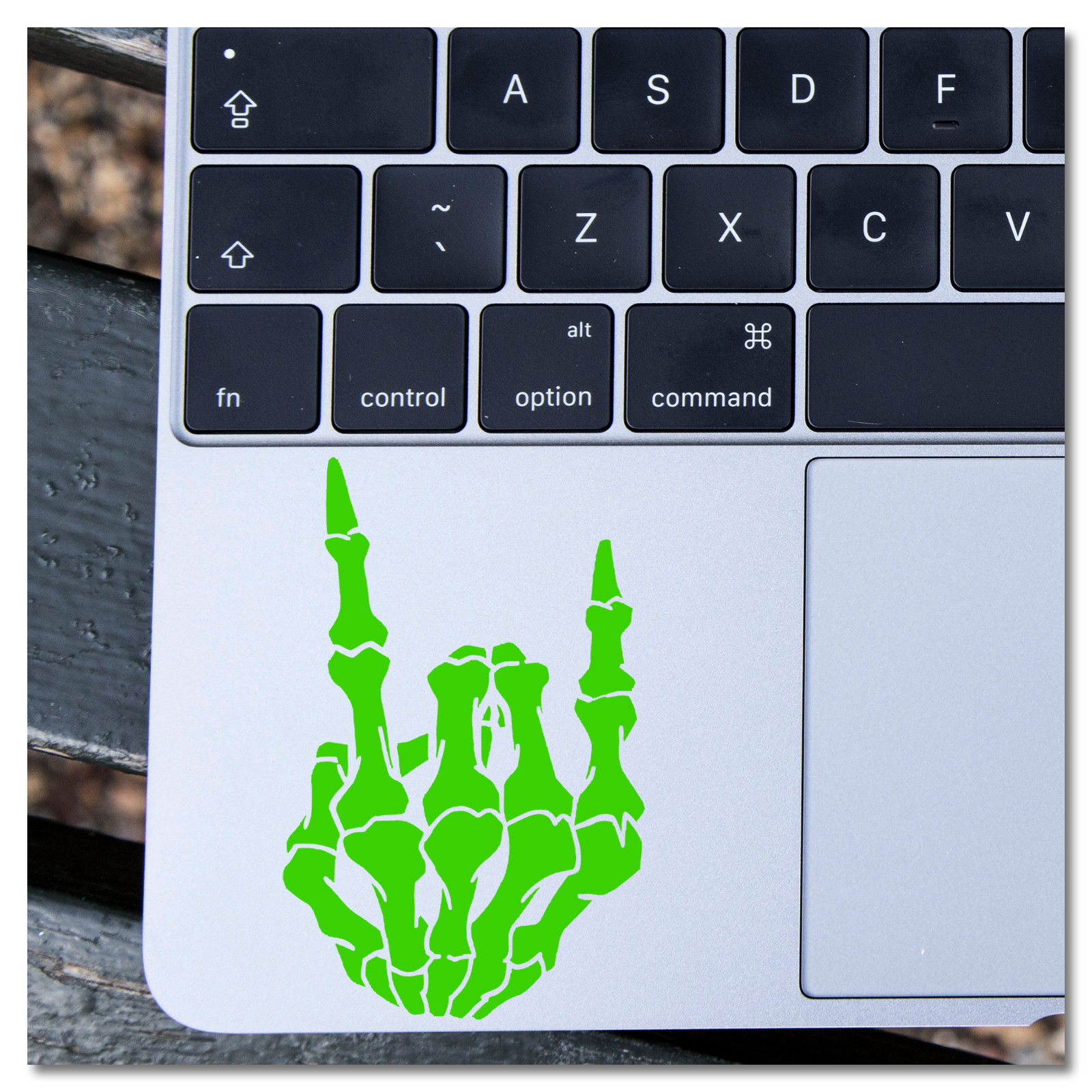 6" Skeleton Hand Heavy Metal Devil Horns Vinyl Decal Sticker