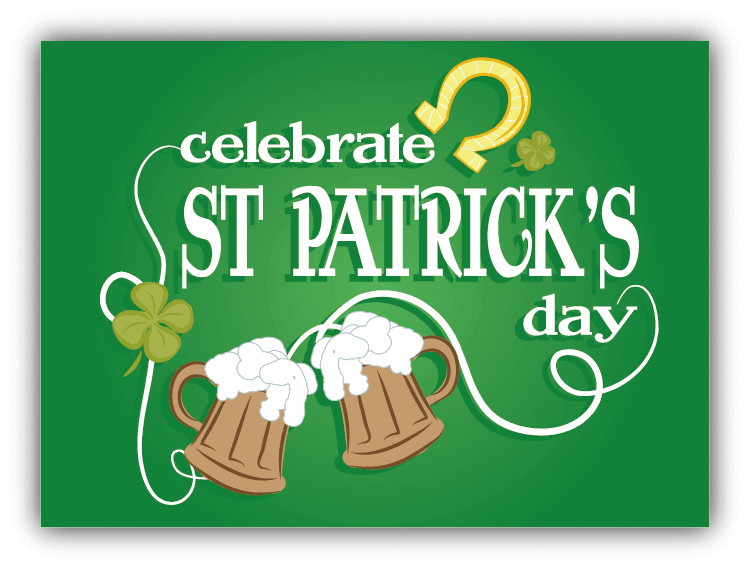 Celebrate Saint Patrick's Day Beer Glass Car Bumper Sticker Decal