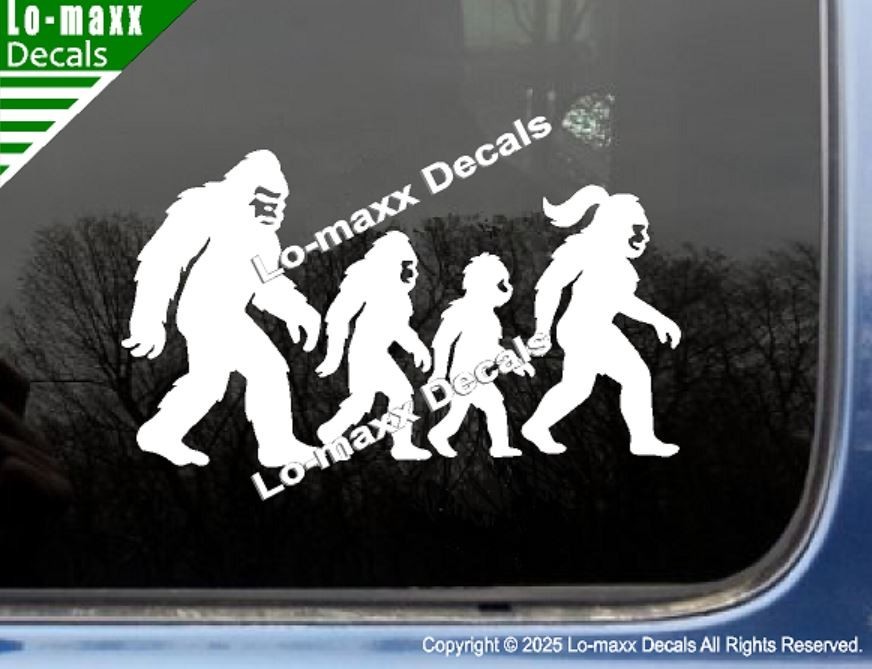 Bigfoot Sasquatch Family Vinyl Decal Die Cut Sticker for Car Truck SUV Window