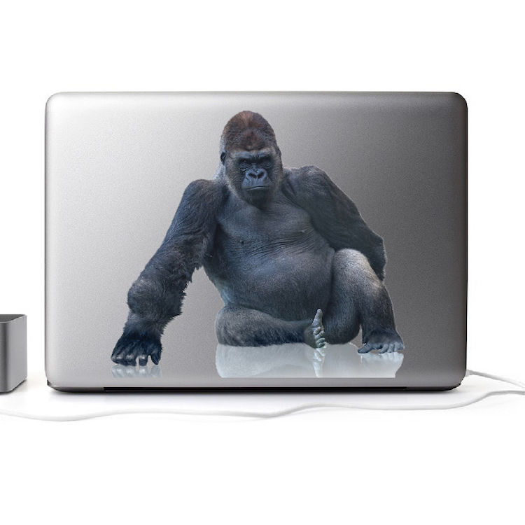 Gorilla Wall Decal Mural Pose Art Safari Wildlife Jungle Animals Animal Art, c05