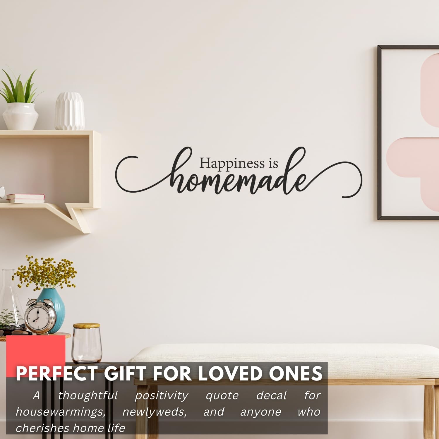 – Happiness is Homemade – Inspirational Family Wall Decal Sticker Quote Word …