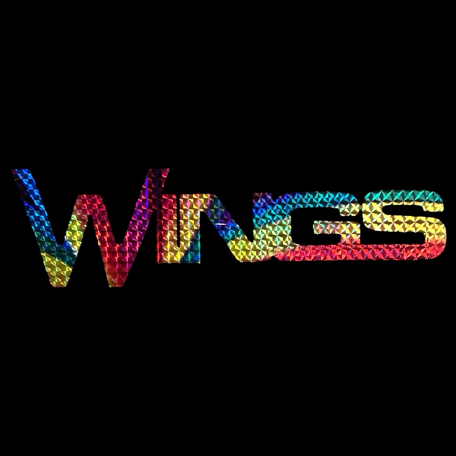 Vintage WINGS Rainbow Prism Sticker UK Classic Rock Band Paul & Linda McCartney
