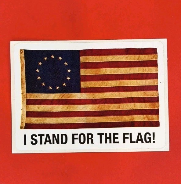 United States Tea Stand 13 Star Flag "I STAND FOR THE FLAG!" Patriotic Sticker