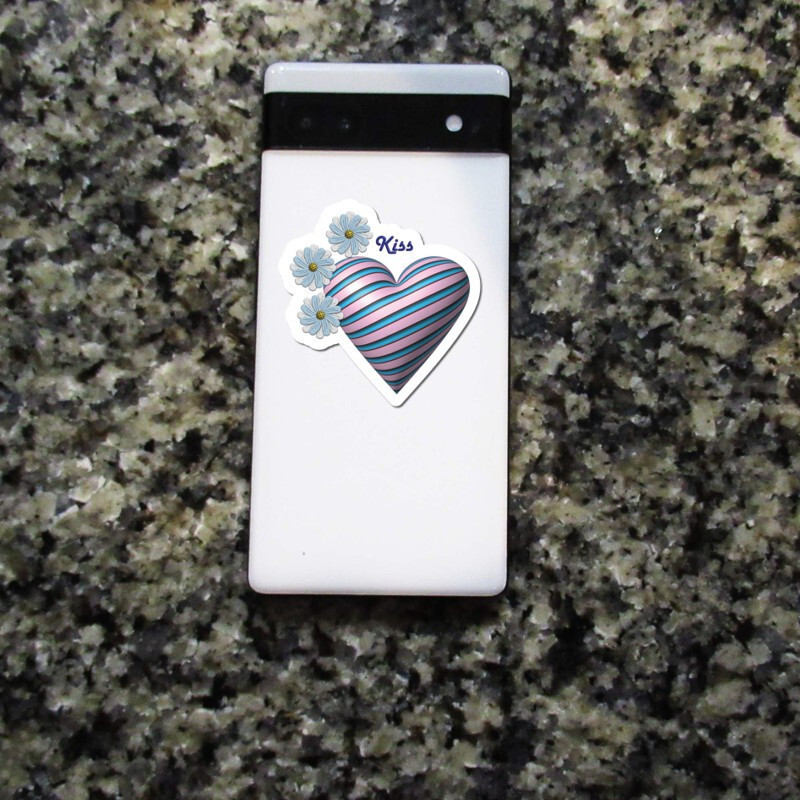 Heart Kiss Valentine Day Vinyl Sticker Waterproof Decal Laptop Water Bottle