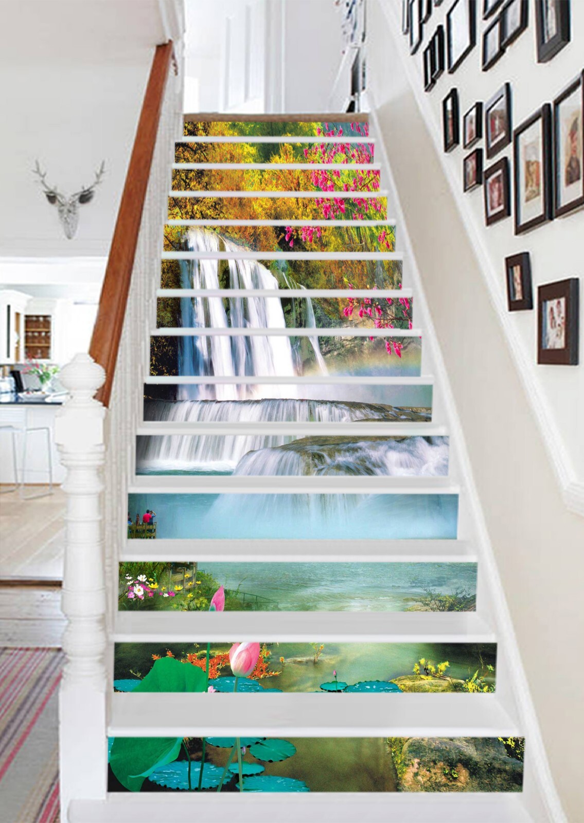3D Landscape Painting AZ1176 Stair Risers Decoration Mural Vinyl Wallpaper Kay