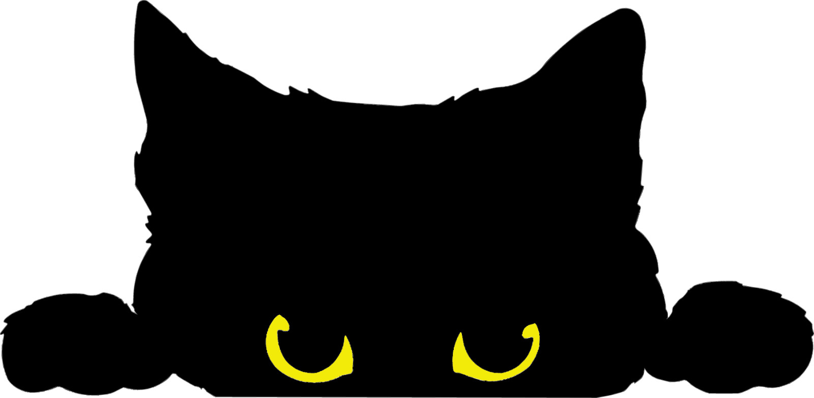 Peeking Black Cat (2 small or 1 Large)  Vinyl Decals