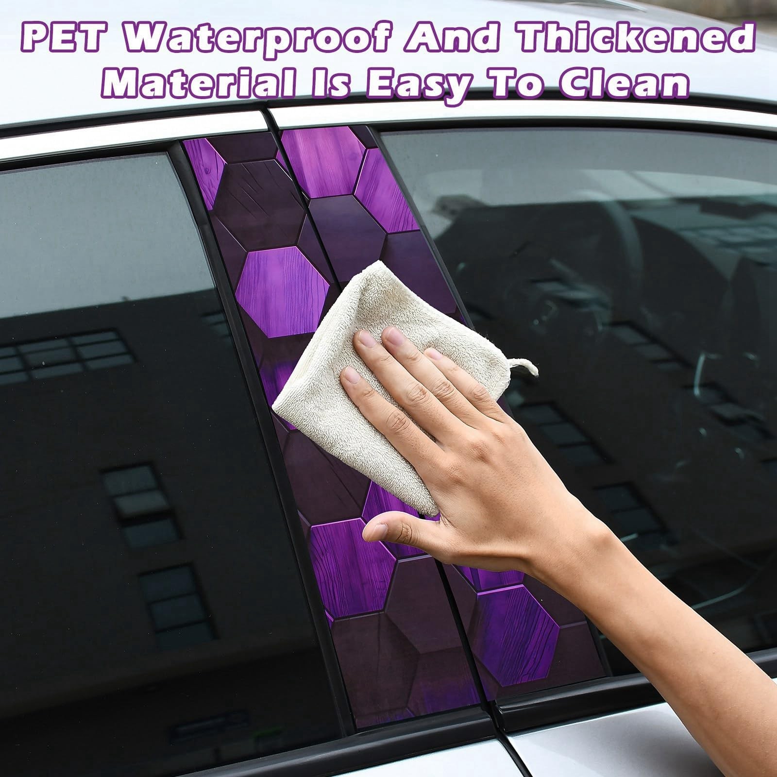 1 Pair Car Center B-Pillar Vinyl Stickers, Waterproof Sun Protection Scratch …