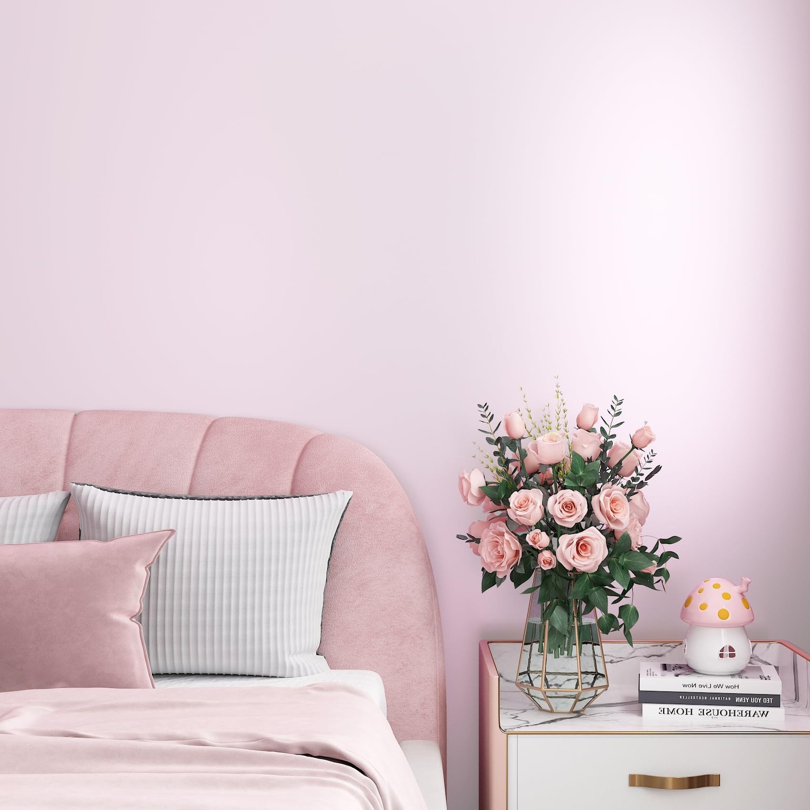 FunStick Satin Light Pink Wallpaper Peel and Stick Thick Pink Contact Paper f…