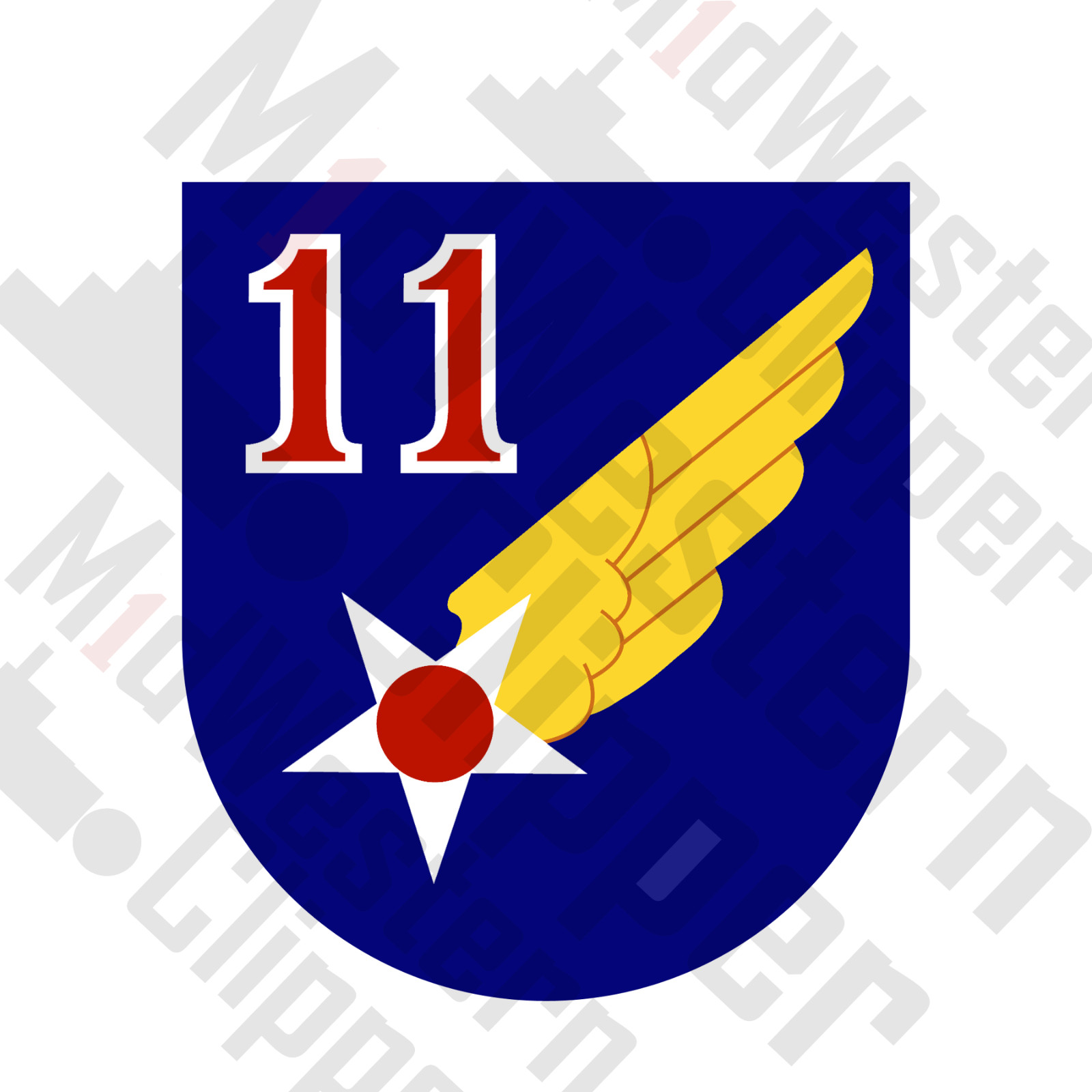 8, 11th Air Force patch decals. 2×1"+2"+3"+4" stickers. USAAF USAF WWII
