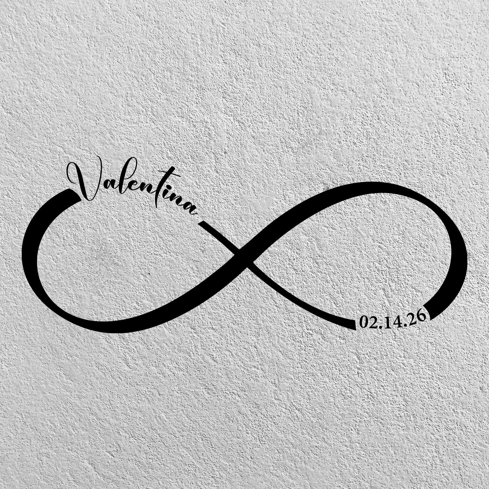 Infinity Symbol Custom Name Date Vinyl Decal Personalized Birthday Sticker 8×3.5