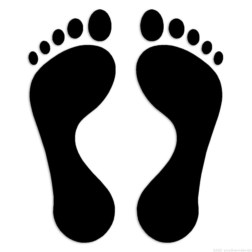 Footprints – Decal Sticker – Multiple Colors & Sizes – ebn6129