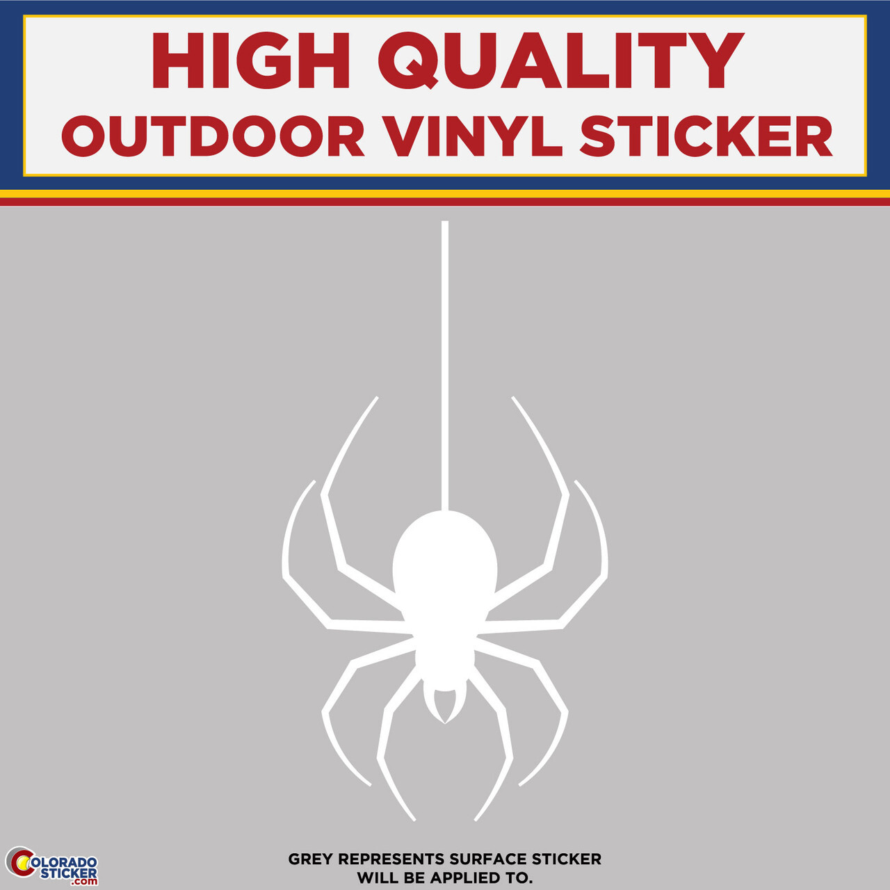 Spider Coming Down Web Die Cut, High Quality Vinyl Stickers