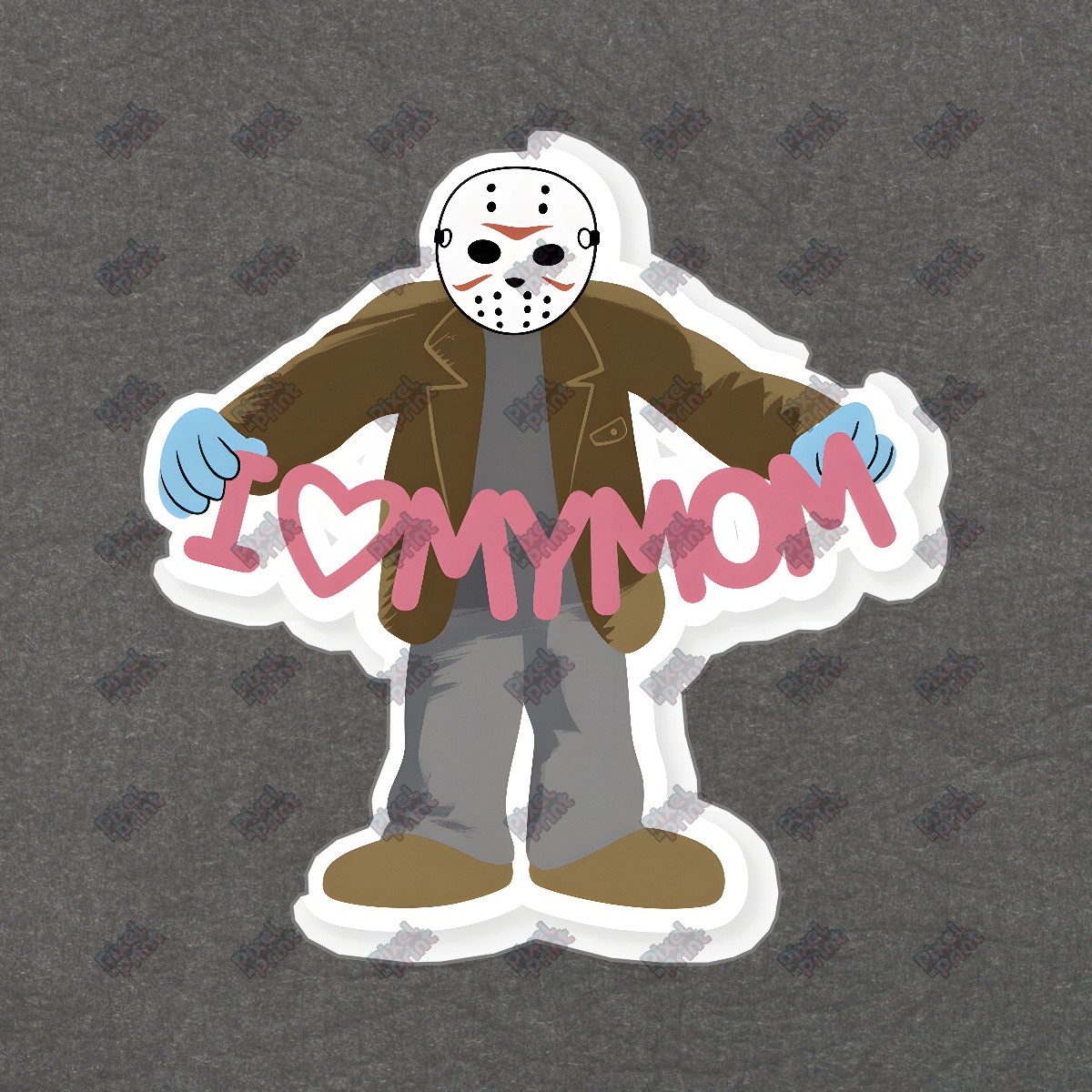 Whimsical Horror Character Sign I ❤️ MY MOM Perfect for Fans of #8776