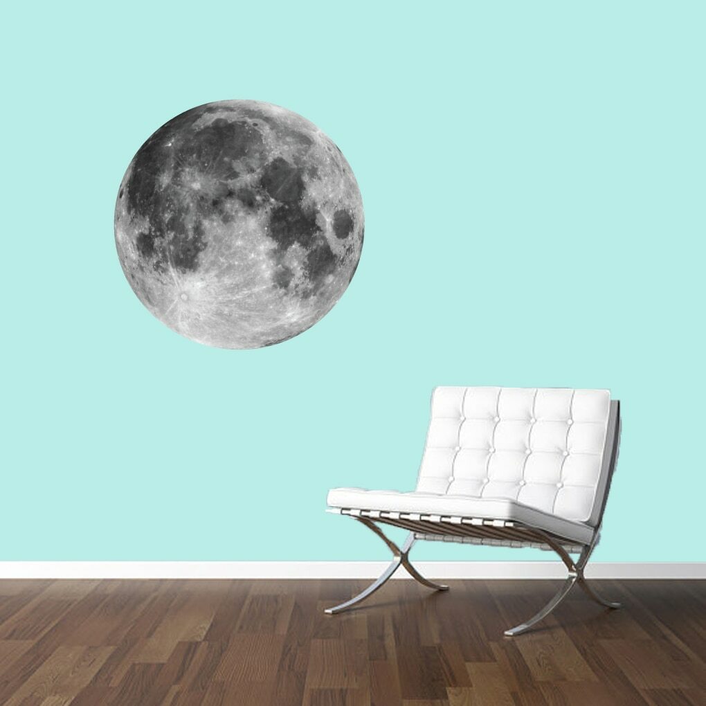 Moon Printed Wall Decal – Kids, Nursery, Classroom, Astronomy, Wall Art, Sticker