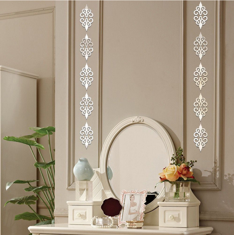 20pcs 3D Acrylic Mirror Wall Stickers Mural Decals Living Room DIY Home Decor