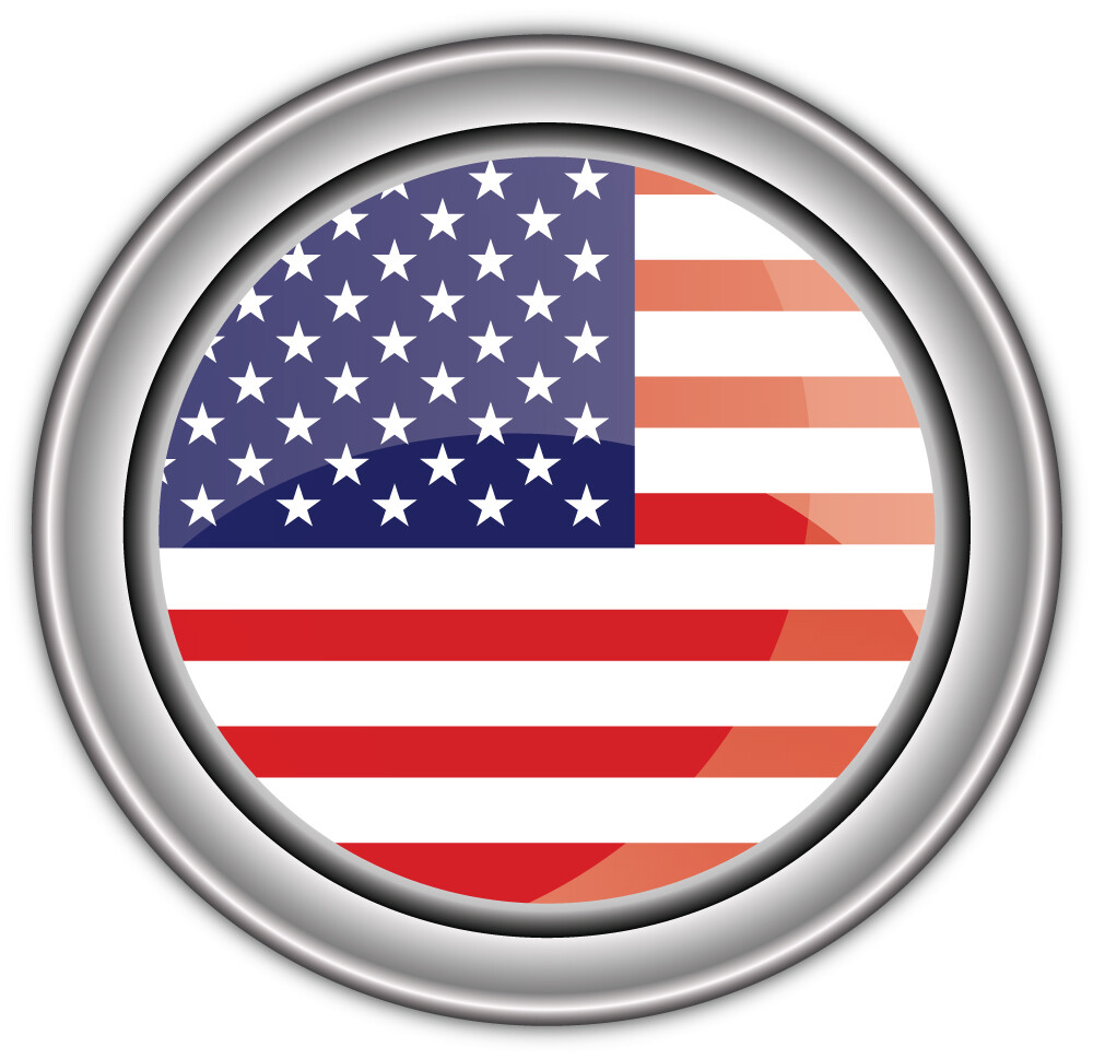 United States Of America Silver Badge Car Bumper Sticker Decal "SIZES"